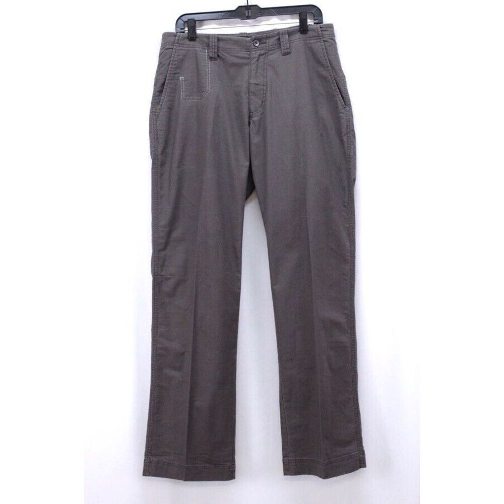 mens brown CBUK cutter buck casual pants chino stretch cotton straight 32 x 34